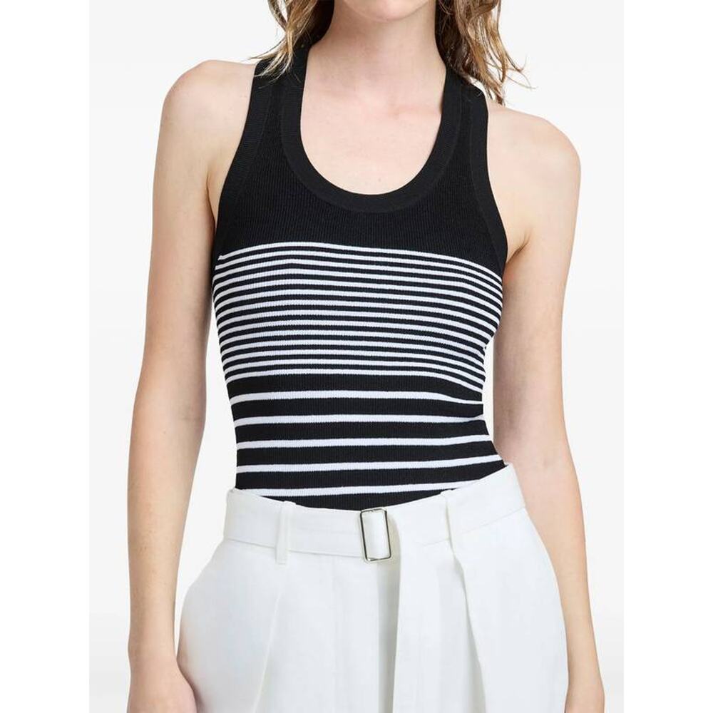 Proenza Schouler Roberts Rib Racerback Top in Black Multi S